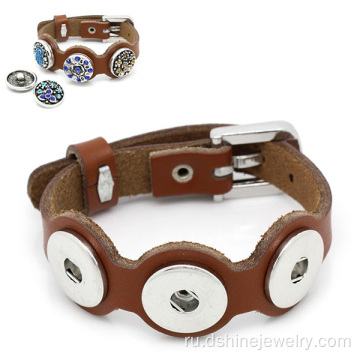 Noosa Real кожаный ремешок для часов браслет Браслеты DIY кнопки